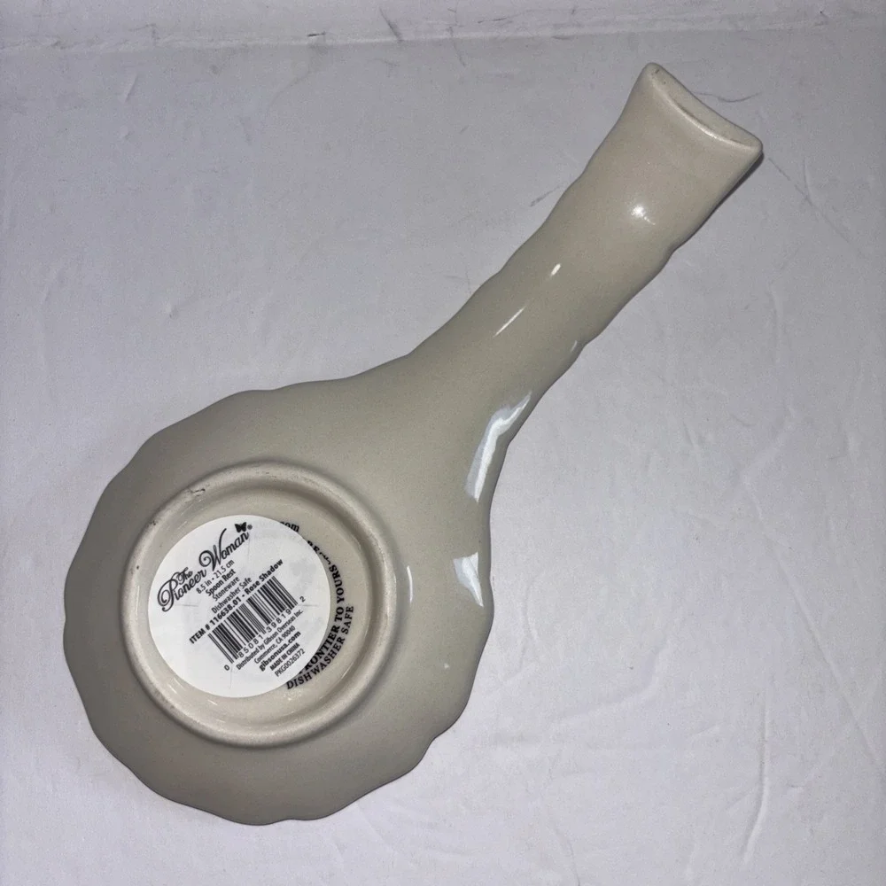 Pioneer Woman Retro Rose Shadow Yellow Floral Stoneware Spoon Holder  8.75